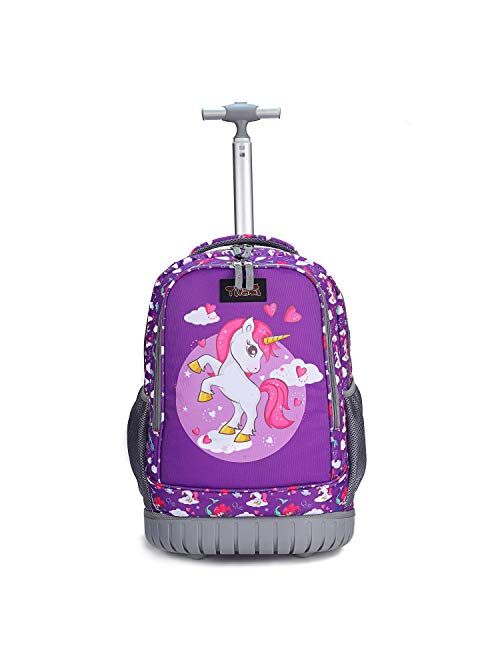 Tilami Rolling Backpack 19 inch Wheeled Cute LAPTOP Boys Girls Travel School Student Trip