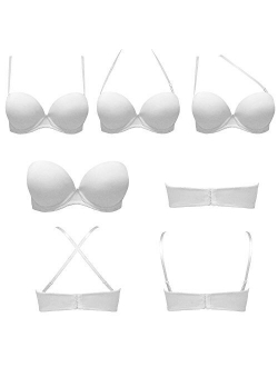 Vogue's Secret Women's Push Up Strapless Bra Convertible Underwire Thick Padded T-Shirt Multiway Bras