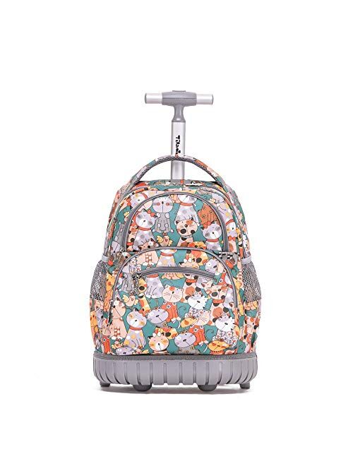 Tilami Rolling Backpack 16 Inch School College Travel Carry-on Backpack Boys Girls