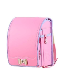 Ransel Randoseru Semi-automatic Japanese school bags PU leather for girls boys