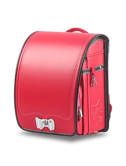 Ransel Randoseru Semi-automatic Japanese school bags PU leather for girls boys