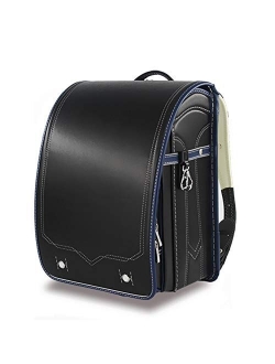 Ransel Randoseru Semi-automatic Japanese school bags PU leather for girls boys