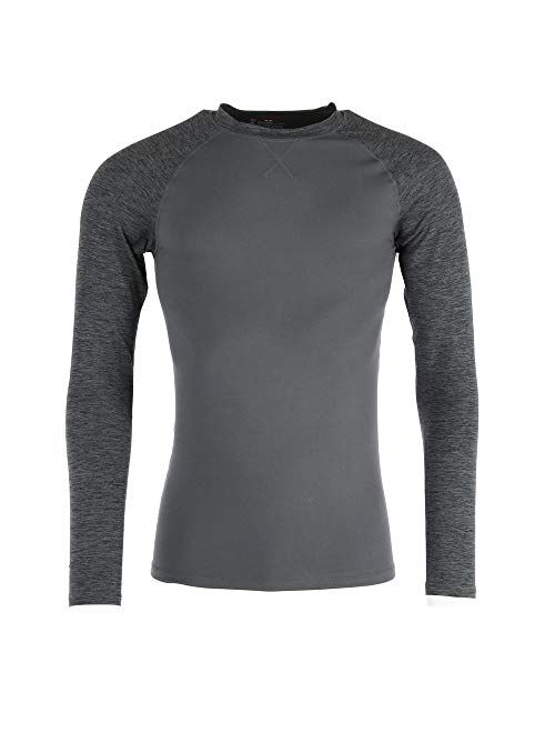 Hanes Men's 4-Way Stretch Crew Neck Long Sleeve T-Shirt with X-Temp & FreshIQ Technology