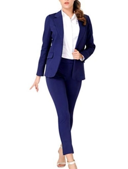 Marycrafts Women's Business Blazer Pant Suit Set for Work