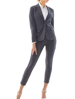 Marycrafts Women's Business Blazer Pant Suit Set for Work