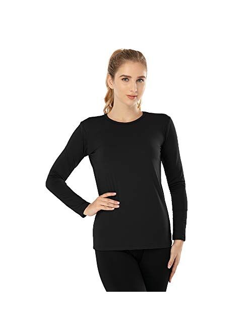 MANCYFIT Womens Thermal Tops Fleece Lined Shirt Long Sleeve Base Layer