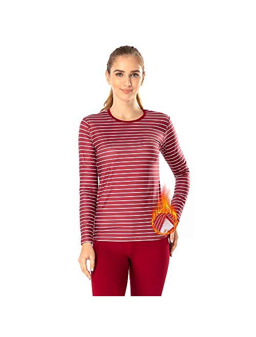 MANCYFIT Womens Thermal Tops Fleece Lined Shirt Long Sleeve Base Layer