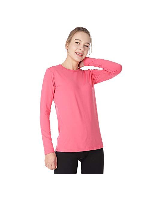 MANCYFIT Womens Thermal Tops Fleece Lined Shirt Long Sleeve Base Layer