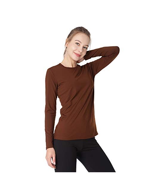 MANCYFIT Womens Thermal Tops Fleece Lined Shirt Long Sleeve Base Layer