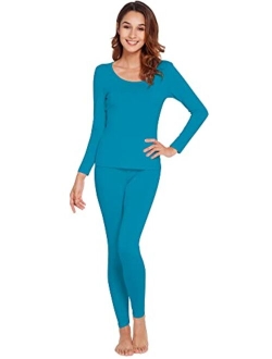 Womens Bamboo Soft Pajamas Set Lightweight Underwear High Stretch Long Johns Sets Base Layer Top with Bottoms S-3X