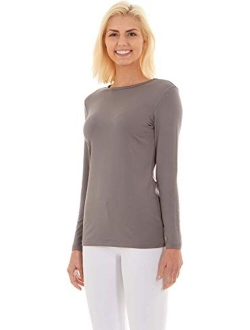 Bodtek Womens Thermal Underwear Shirt Premium Fleece Lined Long Sleeve Baselayer Top