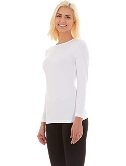 Bodtek Womens Thermal Underwear Shirt Premium Fleece Lined Long Sleeve Baselayer Top