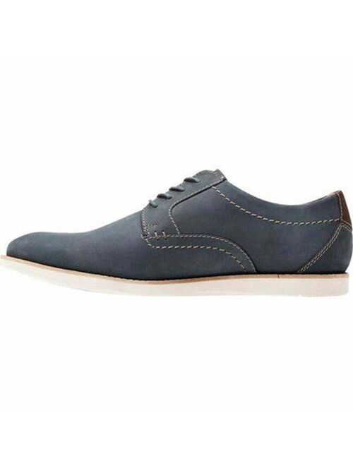 Clarks Men's Raharto Oxfords Blue Nubuck Size 9.5M