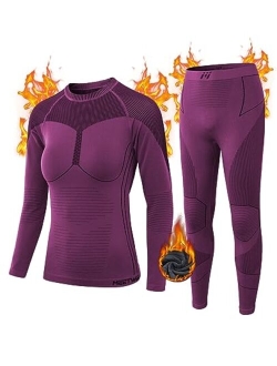 MEETWEE Thermal Underwear for Women, Long Johns Ski Cold Weather Gear Set Base Layer Warm Winter Top and Bottom Running