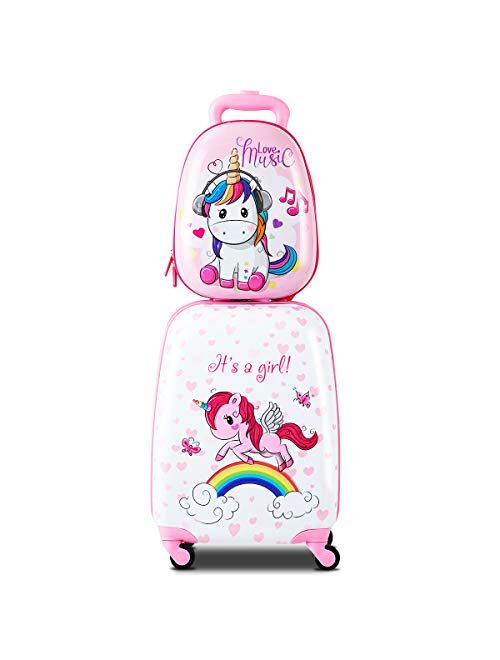 HONEY JOY 2 Pcs Kids Carry On Luggage