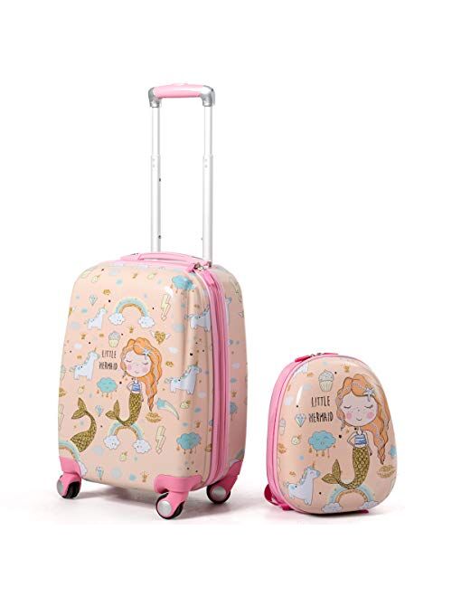 HONEY JOY 2 Pcs Kids Carry On Luggage