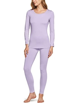 TSLA Women's Thermal Underwear Set, Soft Fleece Lined Long Johns, Winter Warm Base Layer Top & Bottom