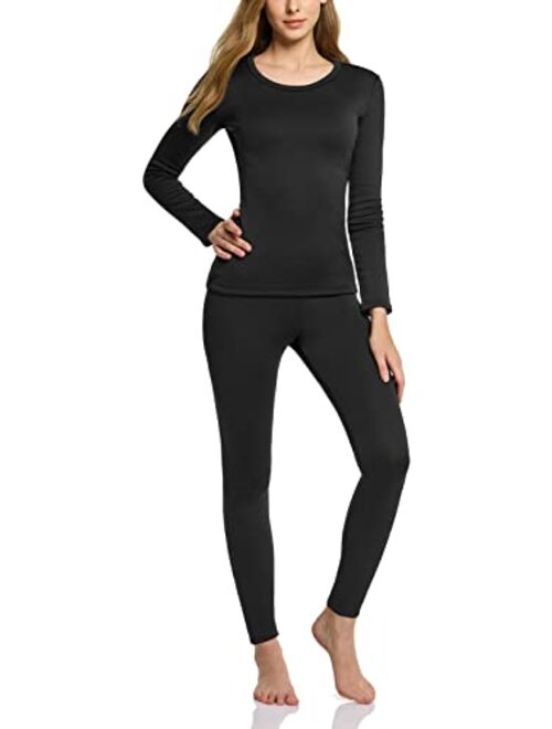 TSLA Women's Thermal Underwear Set, Soft Fleece Lined Long Johns, Winter Warm Base Layer Top & Bottom