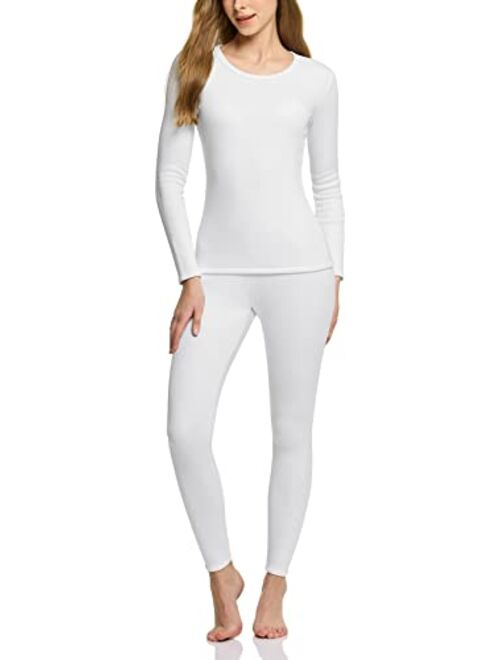 TSLA Women's Thermal Underwear Set, Soft Fleece Lined Long Johns, Winter Warm Base Layer Top & Bottom