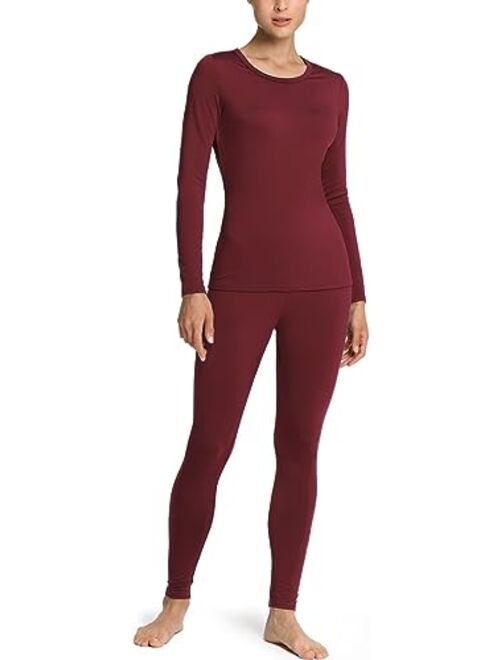 TSLA Women's Thermal Underwear Set, Soft Fleece Lined Long Johns, Winter Warm Base Layer Top & Bottom