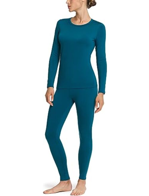 TSLA Women's Thermal Underwear Set, Soft Fleece Lined Long Johns, Winter Warm Base Layer Top & Bottom