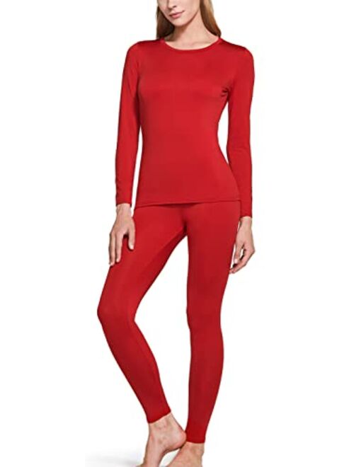 TSLA Women's Thermal Underwear Set, Soft Fleece Lined Long Johns, Winter Warm Base Layer Top & Bottom