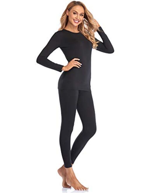 Malist Women's Thermal Underwear Ultra Soft Long Johns Top with Fleece Lined Set