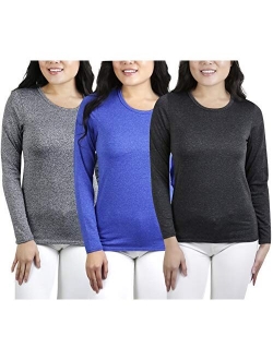 ToBeInStyle Womens Crew Neck Fleece Lined Long Sleeve Tee Thermal Tops