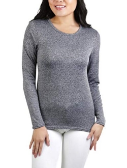 ToBeInStyle Womens Crew Neck Fleece Lined Long Sleeve Tee Thermal Tops