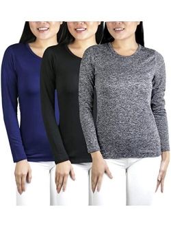 ToBeInStyle Womens Crew Neck Fleece Lined Long Sleeve Tee Thermal Tops