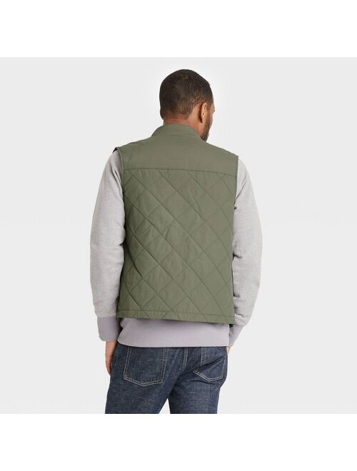 Men's Lightweight Quilted Puffer Vest - Goodfellow & Co Olive Green