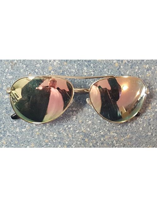 Luenx On My Way Gold Aviator Designer Mirror Sport Sunglassses Eye Cover