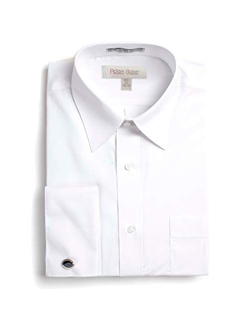 Adam Baker Mens Big & Tall Long Sleeve Button Cuff & French Cuff Formal Solid Dress Shirt