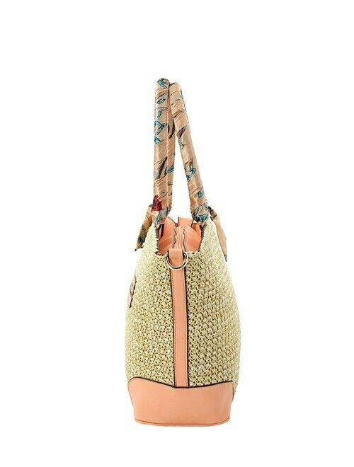 Deluxity Fashion Straw Handbag [BJ5698_CR]