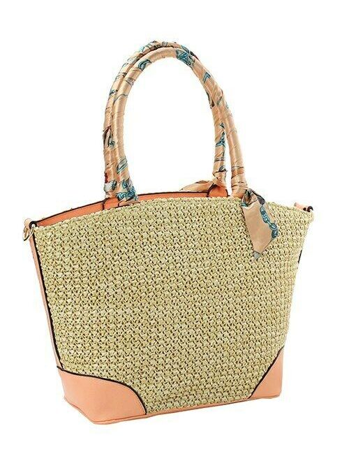 Deluxity Fashion Straw Handbag [BJ5698_CR]