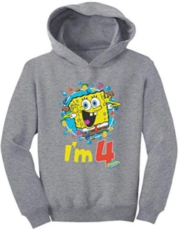 Official Spongebob - 4th Birthday I'm 4 Toddler Hoodie