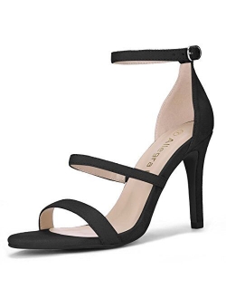 Women's Open Toe Triple Straps Stiletto High Heel Sandals