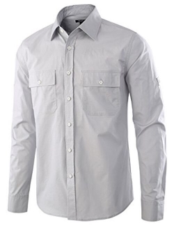 Estepoba Men's Premium Casual Cotton Long Sleeve Outdoor Button-Down Work Shirt