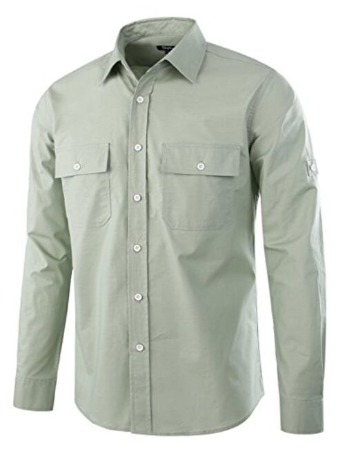 Estepoba Men's Premium Casual Cotton Long Sleeve Outdoor Button-Down Work Shirt