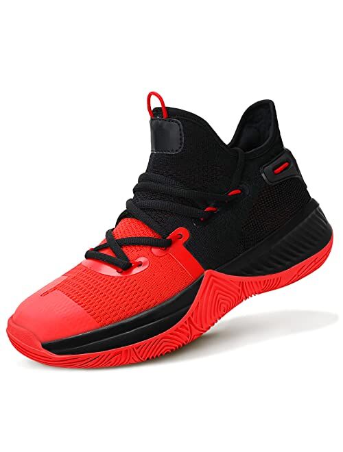 ASHION Kids Basketball Shoes Boys Girls High Top Sneakers Non Slip Running Shoes for Unisex Kids