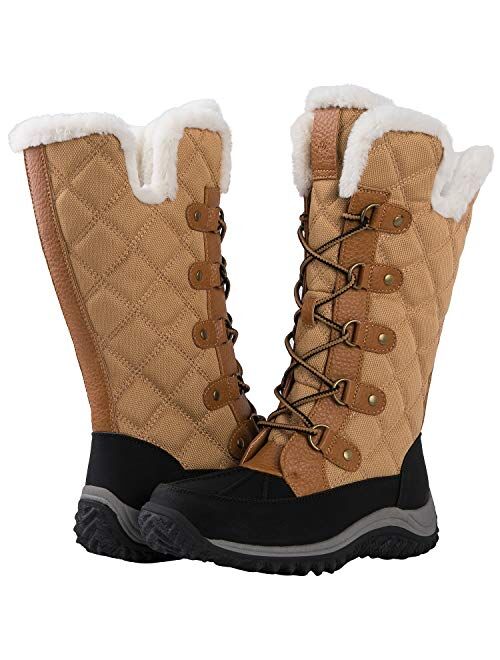 GLOBALWIN Women's Mid-Calf Fleece Lined Winter Boots