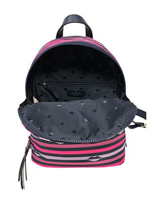 Kate Spade Backpack Karissa Nylon Lip Print Pink Multicolor