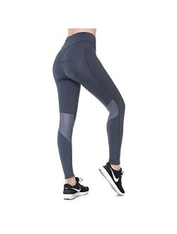 Women Cycling Pants 3D Padded,Long Bike Bicycle Pants Compression Tight with Pockets