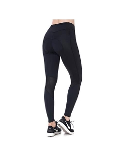 Women Cycling Pants 3D Padded,Long Bike Bicycle Pants Compression Tight with Pockets