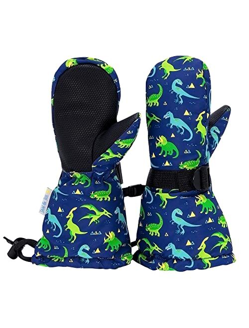 JAN & JUL Mittens for Baby Toddler Kids, Waterproof Winter Ski Gloves for Girls Boys