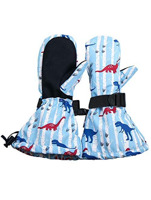 JAN & JUL Mittens for Baby Toddler Kids, Waterproof Winter Ski Gloves for Girls Boys