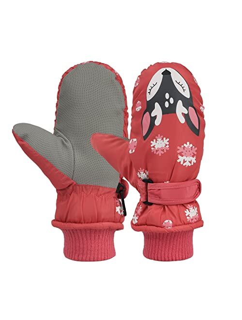 Kids Easy-On Wrap Waterproof Thinsulate Warm Winter Snow Ski Mitten