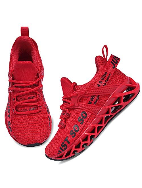 UMYOGO Boys Girls Shoes Tennis Running Lightweight Breathable Just So So Sneakers for Kids