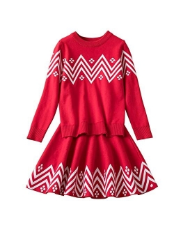 Girls Long Sleeve Autumn Winter Knit Sweater Christmas Dress Casual Wear