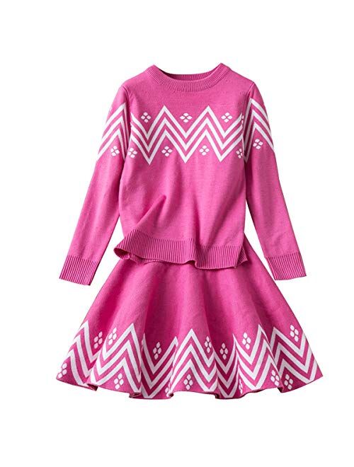 NNJXD Girls Long Sleeve Autumn Winter Knit Sweater Christmas Dress Casual Wear